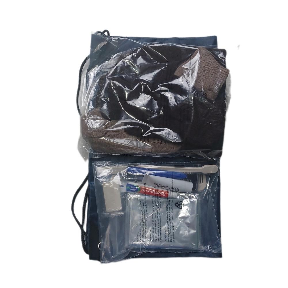 Homeless Kit Package With Toiletries Essentials Draw String Bag